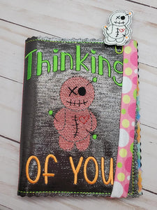 Thinking of you notebook cover (2 sizes available) machine embroidery design DIGITAL DOWNLOAD
