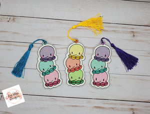 Octopi Bookmark (4x4 & 5x7 sizes included) machine embroidery design DIGITAL DOWNLOAD