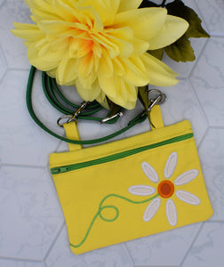Daisy Applique ITH Bag (4 sizes available) machine embroidery design DIGITAL DOWNLOAD