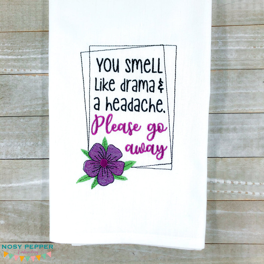 Drama and a headache machine embroidery design (4 sizes included) DIGITAL DOWNLOAD