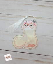 Load image into Gallery viewer, Ferret bookmark/ornament machine embroidery design DIGITAL DOWNLOAD