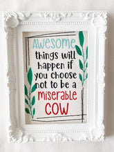 Load image into Gallery viewer, Miserable Cow machine embroidery design (4 sizes included) DIGITAL DOWNLOAD