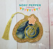 Load image into Gallery viewer, Shell Applique set (includes snap tab, charms, bookmark, 4x4 ITH Bag &amp; 5x7 ITH Bag) machine embroidery design DIGITAL DOWNLOAD