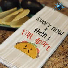 Load image into Gallery viewer, Every now and then I fall apart taco applique machine embroidery design (4 sizes included) DIGITAL DOWNLOAD