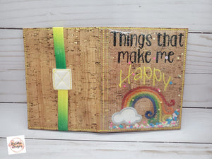 Things that make me happy applique notebook cover (2 sizes available) machine embroidery design DIGITAL DOWNLOAD