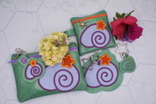 Load image into Gallery viewer, Shell Applique set (includes snap tab, charms, bookmark, 4x4 ITH Bag &amp; 5x7 ITH Bag) machine embroidery design DIGITAL DOWNLOAD