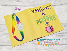 Load image into Gallery viewer, Potions and Poisons applique notebook cover (2 sizes available) machine embroidery design DIGITAL DOWNLOAD