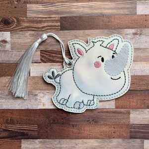 Rhino Bookmark machine embroidery design DIGITAL DOWNLOAD