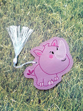 Load image into Gallery viewer, Rhino Bookmark machine embroidery design DIGITAL DOWNLOAD