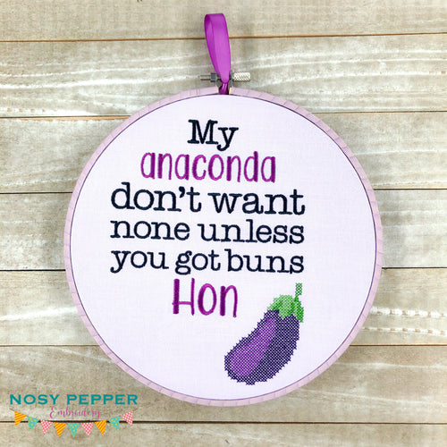 Anaconda machine embroidery design (4 sizes included) DIGITAL DOWNLOAD