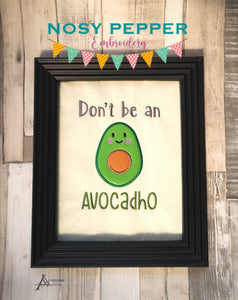 AvocadHo Applique machine embroidery design (5 sizes included) DIGITAL DOWNLOAD