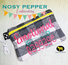 Load image into Gallery viewer, Emotional Baggage ITH Bag (4 sizes available) machine embroidery design DIGITAL DOWNLOAD