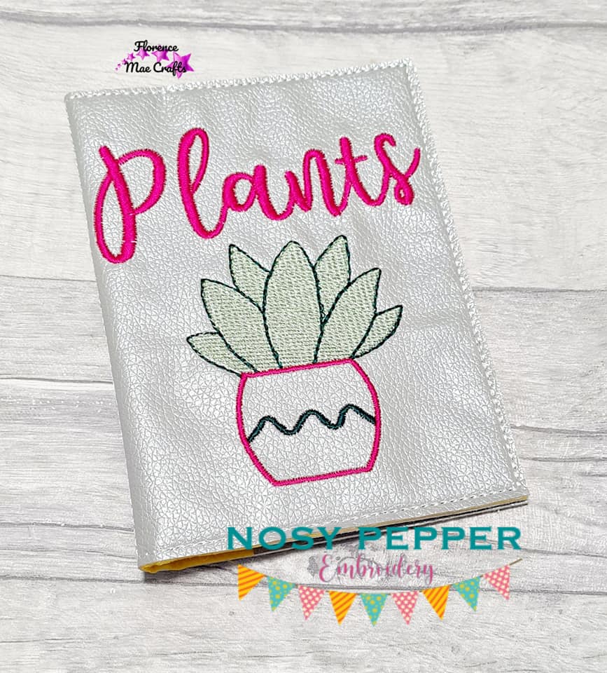 Plants Notebook Cover 2 sizes available machine embroidery design DIGITAL DOWNLOAD