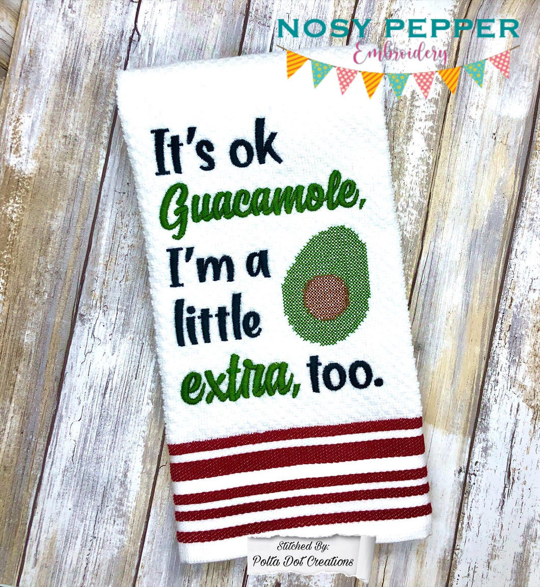 It's ok guacamole machine embroidery design (4 sizes included) DIGITAL DOWNLOAD