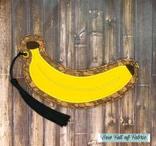 Load image into Gallery viewer, Banana for scale bookmark applique 5x7 hoop machine embroidery design DIGITAL DOWNLOAD