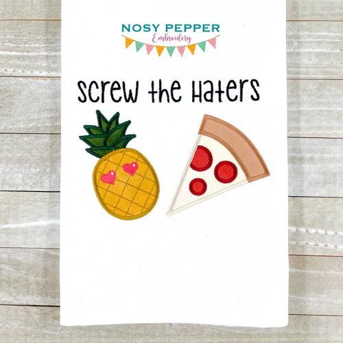 Screw the Haters applique machine embroidery design (4 sizes included) DIGITAL DOWNLOAD