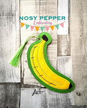 Load image into Gallery viewer, Banana for scale bookmark applique 5x7 hoop machine embroidery design DIGITAL DOWNLOAD