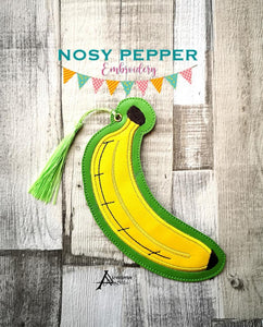 Banana for scale bookmark applique 5x7 hoop machine embroidery design DIGITAL DOWNLOAD