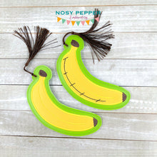 Load image into Gallery viewer, Banana for scale bookmark applique 5x7 hoop machine embroidery design DIGITAL DOWNLOAD