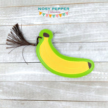 Load image into Gallery viewer, Banana for scale bookmark applique 5x7 hoop machine embroidery design DIGITAL DOWNLOAD
