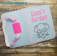 Load image into Gallery viewer, Don&#39;t forget elephant notebook cover (2 sizes available) machine embroidery design DIGITAL DOWNLOAD