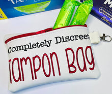 Load image into Gallery viewer, Completely discreet Tampon Bag ITH Bag (4 sizes available) machine embroidery design DIGITAL DOWNLOAD