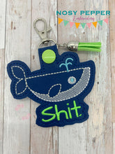 Load image into Gallery viewer, Whale sh*t snap tab (single &amp; multi files included) machine embroidery design DIGITAL DOWNLOAD