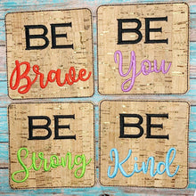 Load image into Gallery viewer, Be coaster set (set of 4 designs) machine embroidery design DIGITAL DOWNLOAD