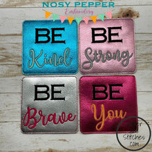 Load image into Gallery viewer, Be coaster set (set of 4 designs) machine embroidery design DIGITAL DOWNLOAD