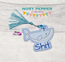 Load image into Gallery viewer, Whale sh*t bookmark machine embroidery design DIGITAL DOWNLOAD