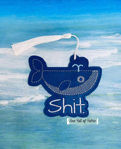 Whale sh*t snap tab (single & multi files included) machine embroidery design DIGITAL DOWNLOAD