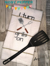 Load image into Gallery viewer, I turn grills on machine embroidery design (4 sizes included) DIGITAL DOWNLOAD