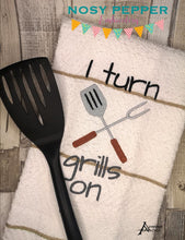 Load image into Gallery viewer, I turn grills on machine embroidery design (4 sizes included) DIGITAL DOWNLOAD