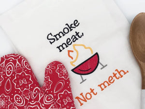 Smoke Meat not Meth machine embroidery design (5 sizes included) DIGITAL DOWNLOAD