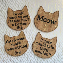 Load image into Gallery viewer, Cat Coaster set of 4 machine embroidery designs (DIGITAL DOWNLOAD)
