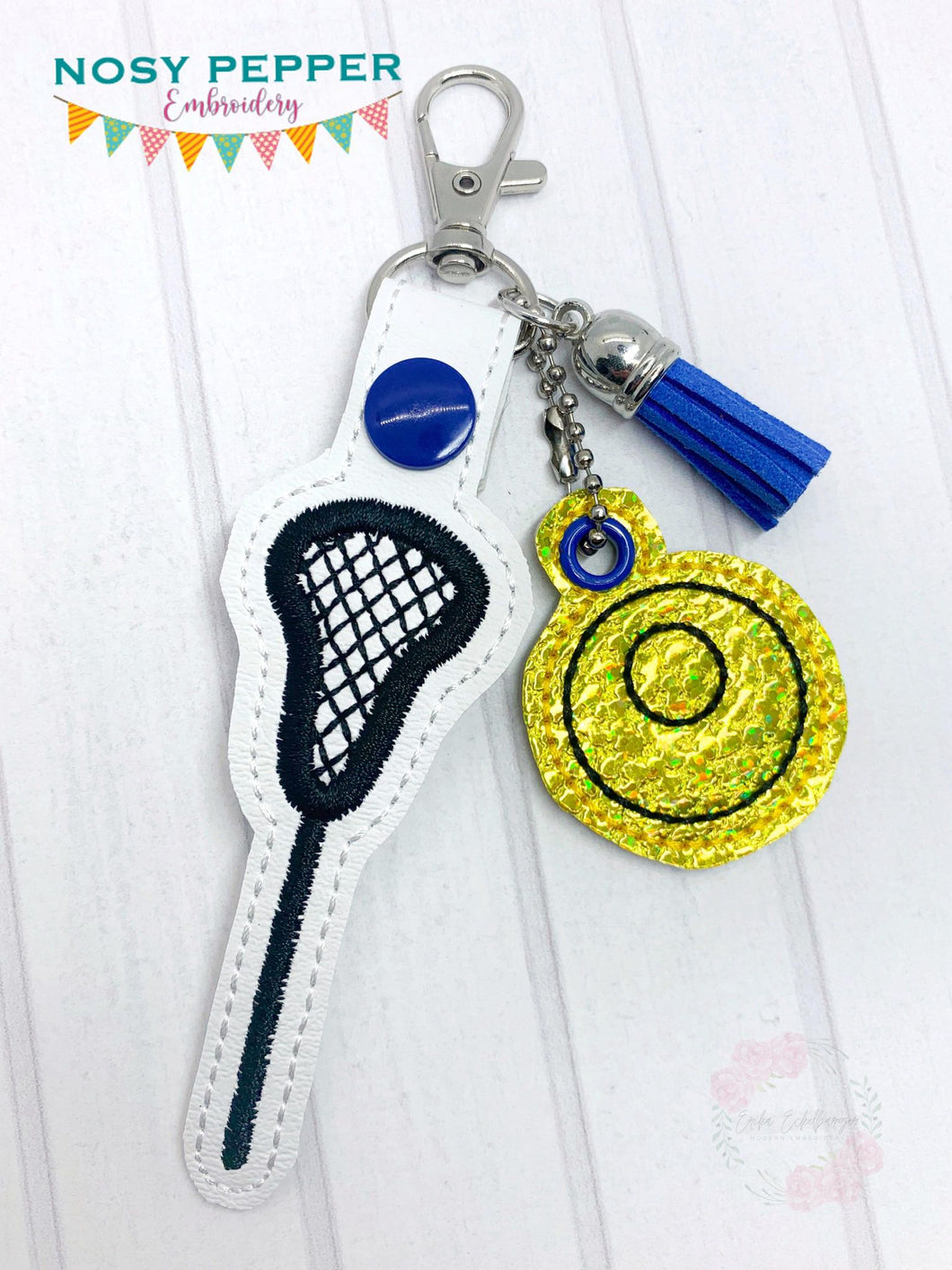 Lacrosse snap tab and charm set (single & Multi files included) machine embroidery design DIGITAL DOWNLOAD