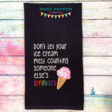 Load image into Gallery viewer, Sprinkles ice cream applique machine embroidery design (4 sizes included) DIGITAL DOWNLOAD