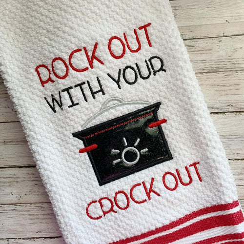 Rock out with your crock out applique machine embroidery design (5 sizes included) DIGITAL DOWNLOAD