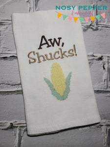 Aw, Shucks! machine embroidery design (5 sizes included) DIGITAL DOWNLOAD