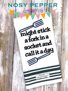 Might stick a fork machine embroidery design (4 sizes included) DIGITAL DOWNLOAD