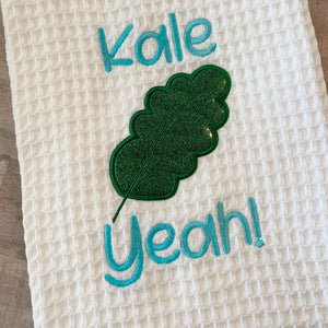 Kale Yeah! applique machine embroidery design (5 sizes included) DIGITAL DOWNLOAD