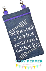 Might stick a fork machine embroidery design (4 sizes included) DIGITAL DOWNLOAD