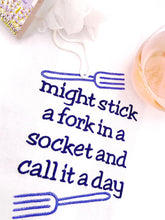 Load image into Gallery viewer, Might stick a fork machine embroidery design (4 sizes included) DIGITAL DOWNLOAD