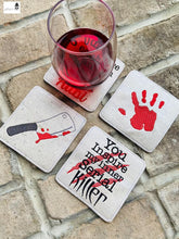 Load image into Gallery viewer, True Crime coaster set 2 includes 4 designs machine embroidery design DIGITAL DOWNLOAD