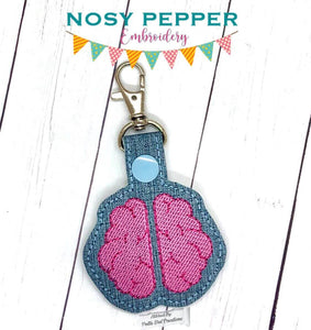 Brain snap tab (applique and sketch fill versions included) single and multi file machine embroidery design DIGITAL DOWNLOAD