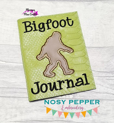 Bigfoot Journal notebook cover (2 sizes available) machine embroidery design DIGITAL DOWNLOAD