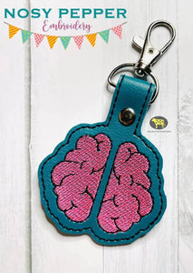 Brain snap tab (applique and sketch fill versions included) single and multi file machine embroidery design DIGITAL DOWNLOAD