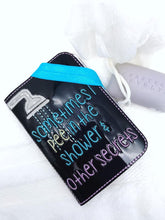 Load image into Gallery viewer, Sometimes I pee in the shower and other secrets applique notebook cover (2 sizes available) machine embroidery design DIGITAL DOWNLOAD