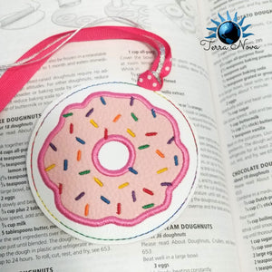 Pride Donut applique bookmark design 4x4 machine embroidery design DIGITAL DOWNLOAD