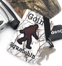 Load image into Gallery viewer, Goin&#39; Squatchin notebook cover (2 sizes available) machine embroidery design DIGITAL DOWNLOAD